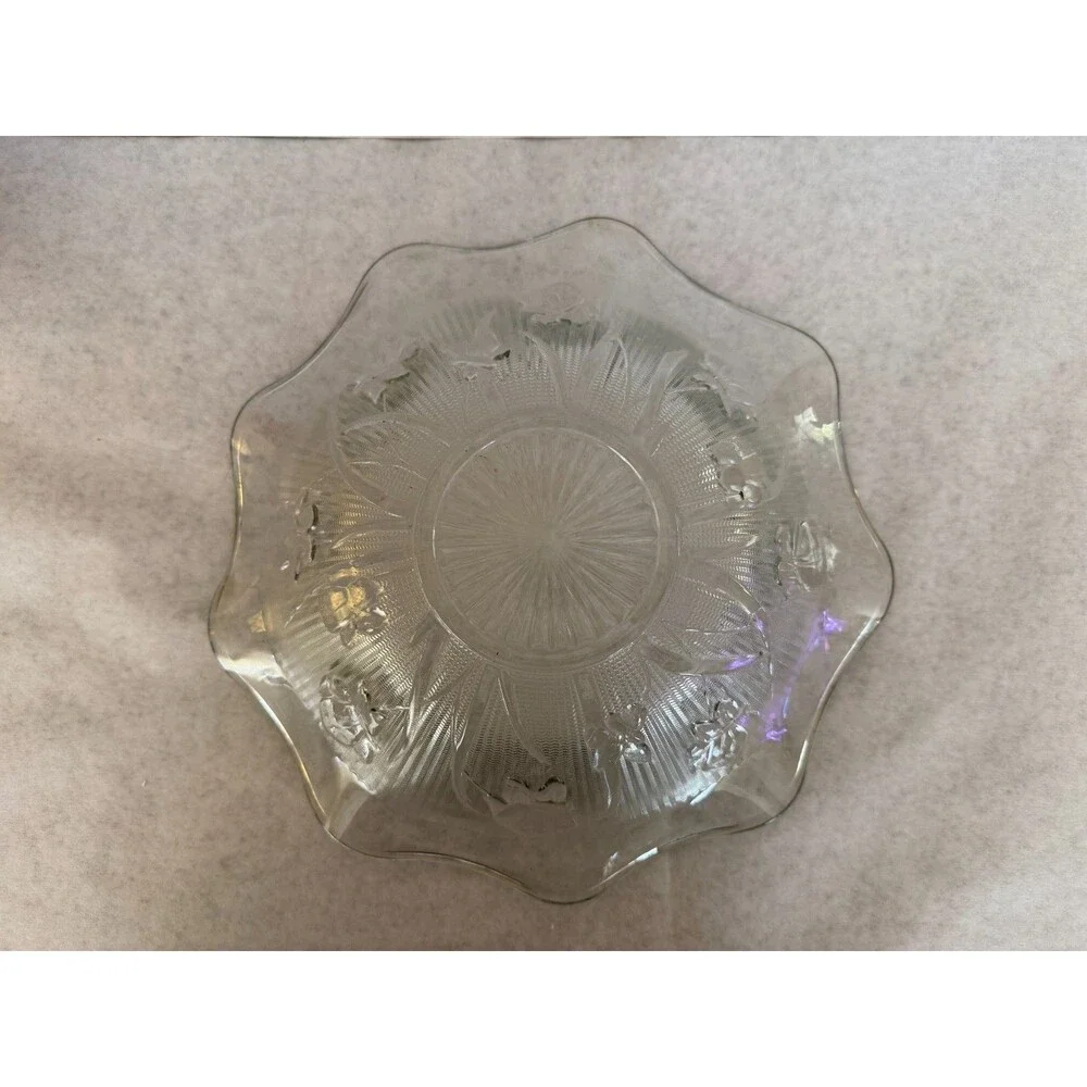 Iris & Herringbone Bowl by Jeannette Glass Company
